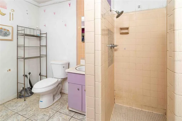 a room with a table and a chair