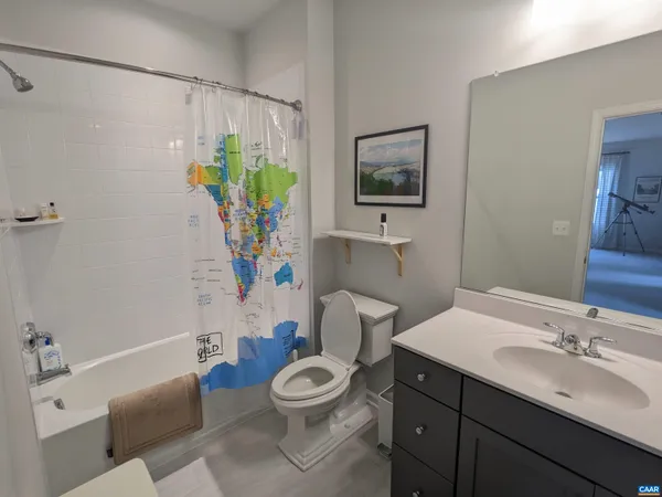 a bathroom with a sink a mirror a toilet and a shower