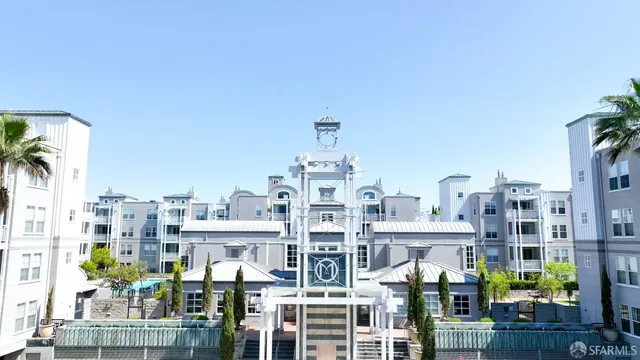 a front view of a multi story building