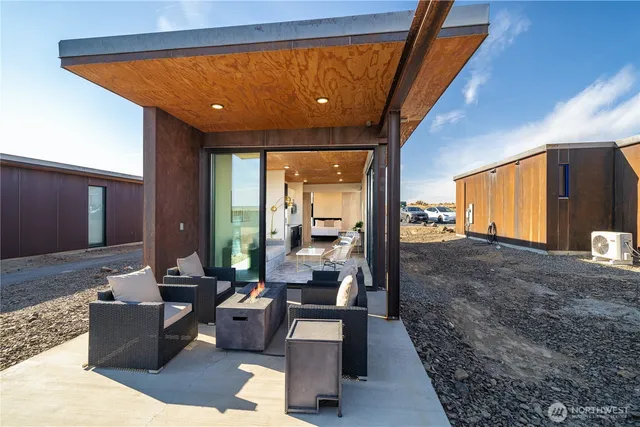 a living room with furniture