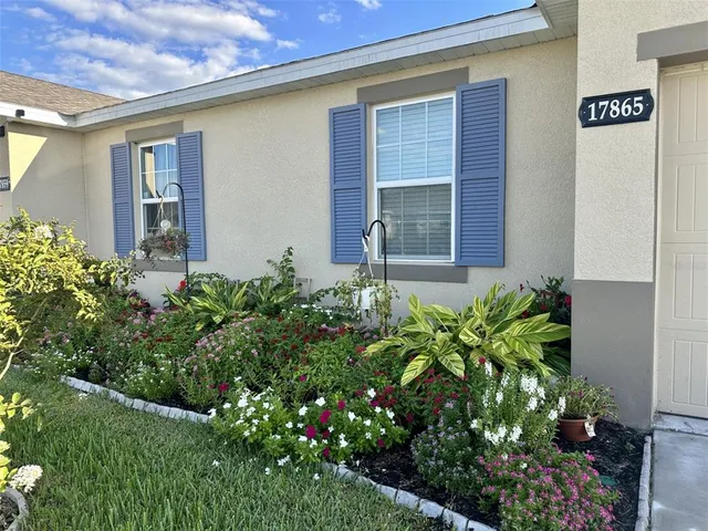 a flower plants in front of a house