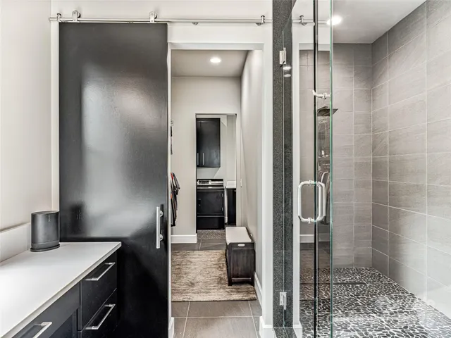 a bathroom with a shower