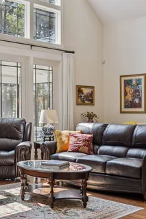 a kitchen with lots of counter top space