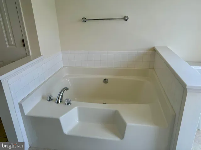 a close up of a bathtub