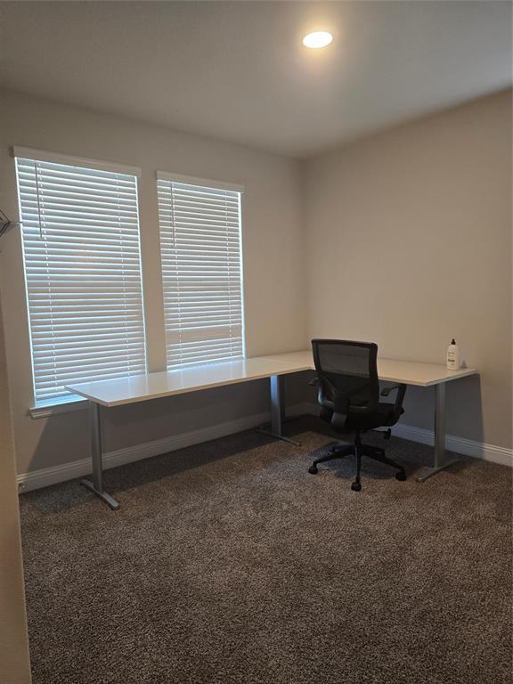 1704 Razorbill Road Denton, TX 76205 - Photo 4 of 20 Room featuring two windows with horizontal blinds, neutral wall paint, and recessed ceiling lighting
