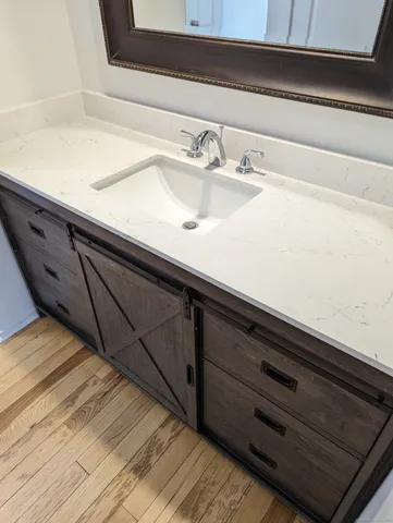 a close view of sink and tap