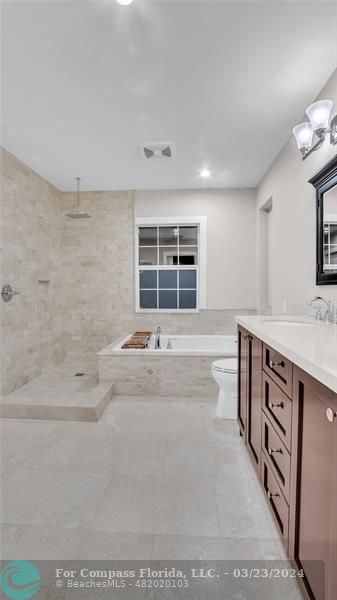 8585 Ranch Road Parkland, FL 33067 - Photo 36 of 69 a spacious bathroom with a granite countertop sink mirror and a bathtub