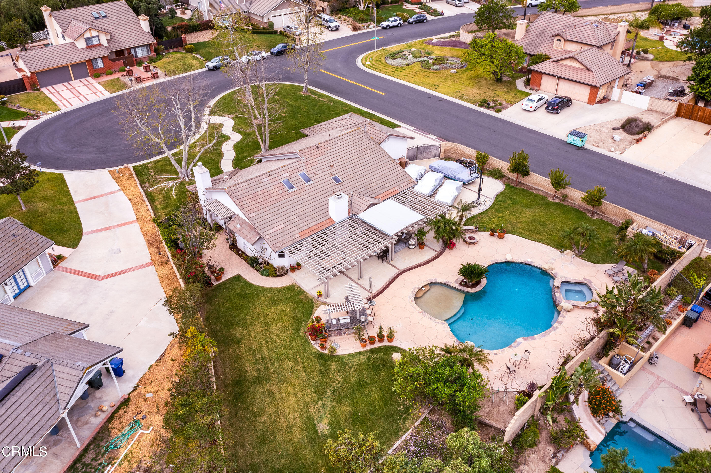 6893 Aviano Drive Camarillo, CA 93012 - Photo 61 of 67 an aerial view of a house with a swimming pool