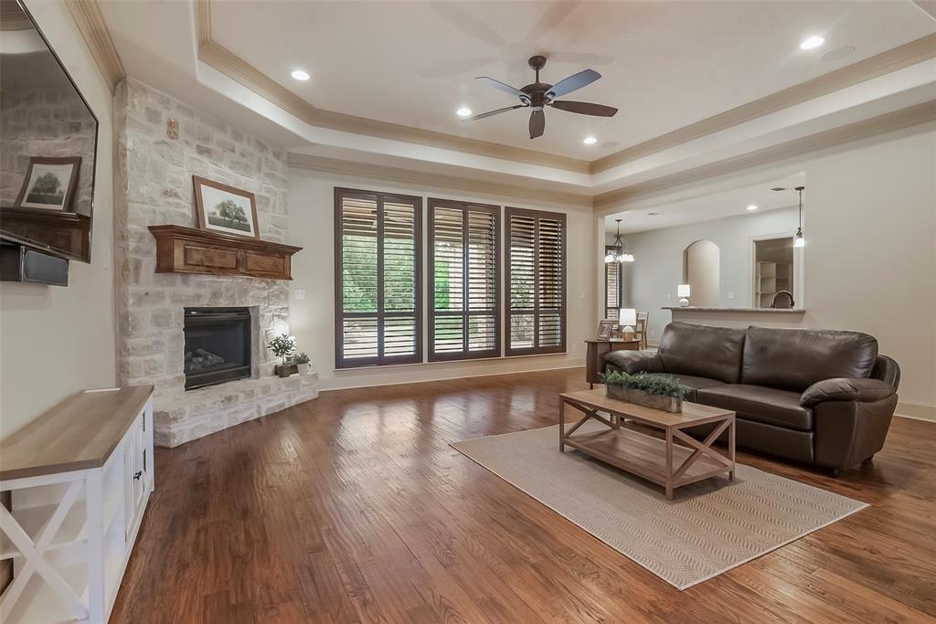 301 Harrison Circle Van Alstyne, TX 75495 - Photo 8 of 38 a living room with furniture and a fireplace