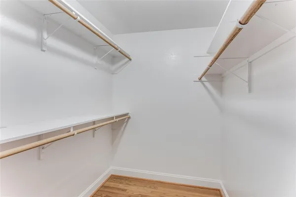 a view of small space with racks on the wall