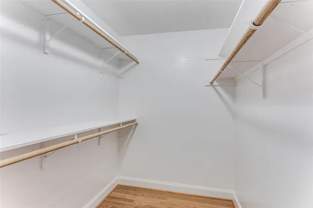 a view of small space with racks on the wall