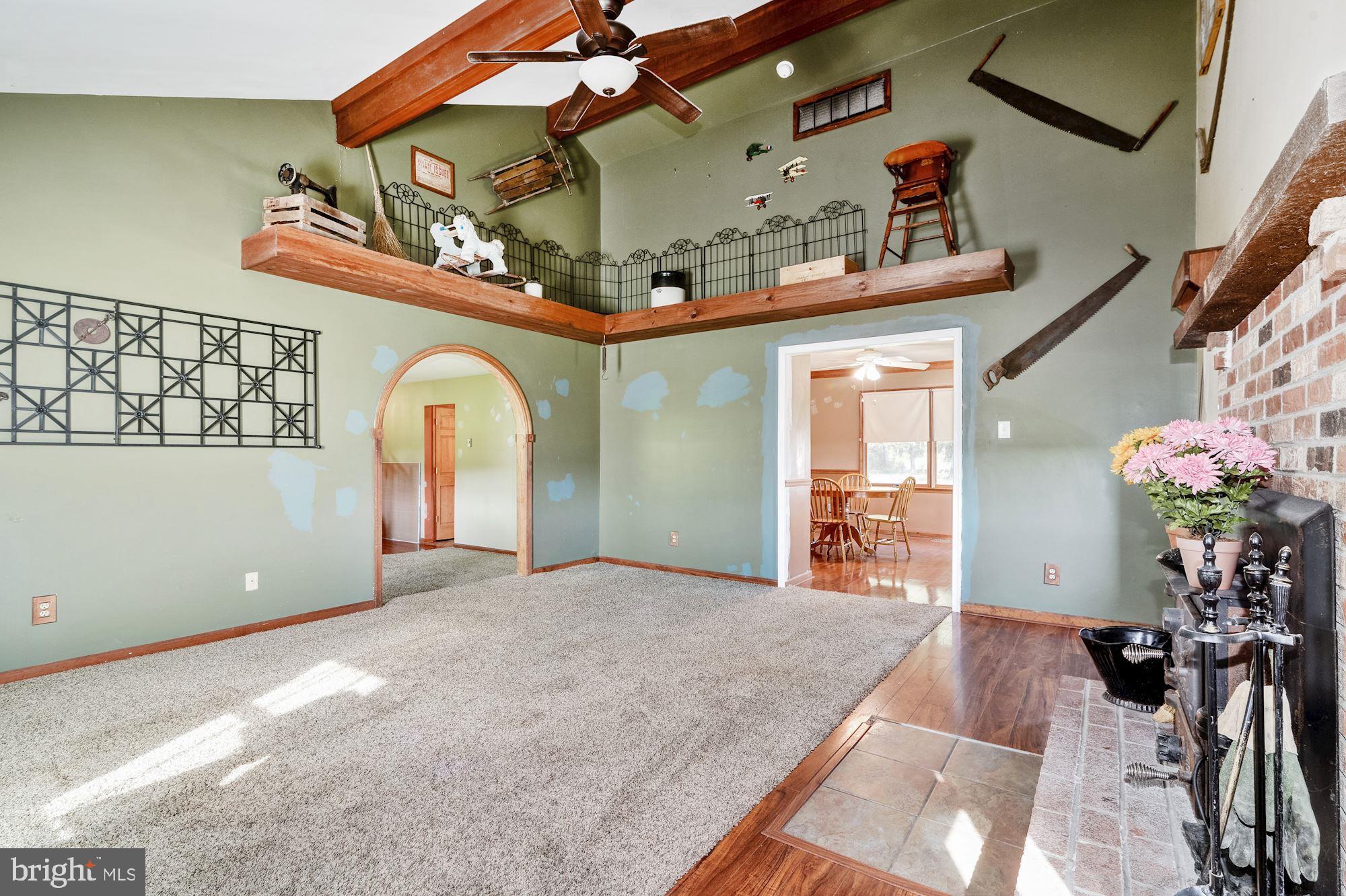 622 Pestletown Road Waterford Works, NJ 08089 - Photo 13 of 39 Family room, vaulted ceiling, fireplace w/woodstov