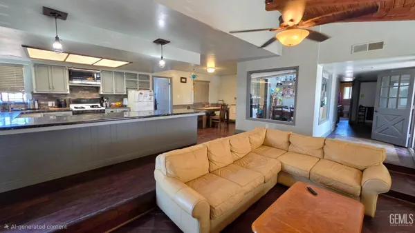 a kitchen with lots of counter top space