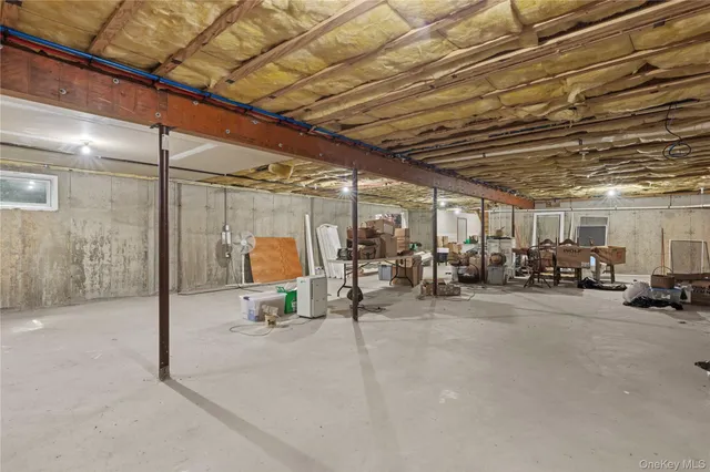 a view of a garage with furniture