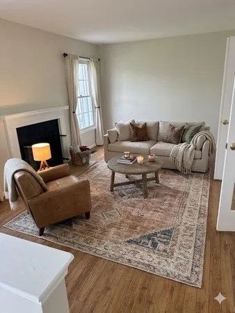 a living room with furniture and a couch