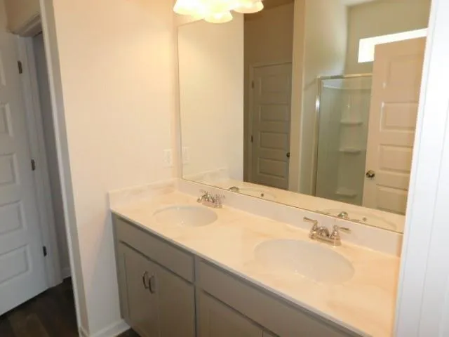 a bathroom with a shower