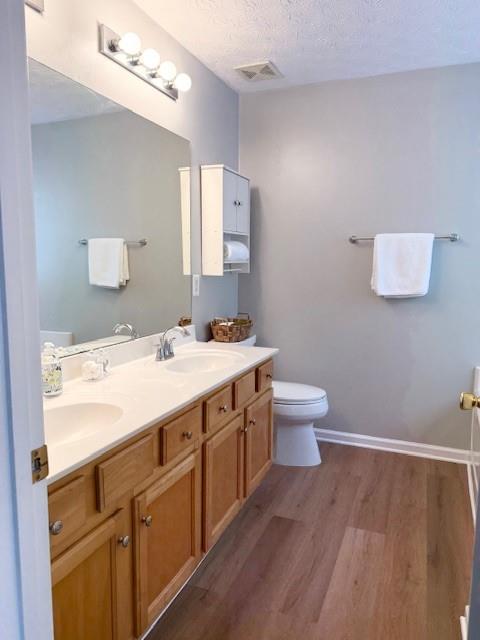411 Sugar Maple Court Canton, GA 30114 - Photo 21 of 34 a bathroom with a sink a toilet and mirror