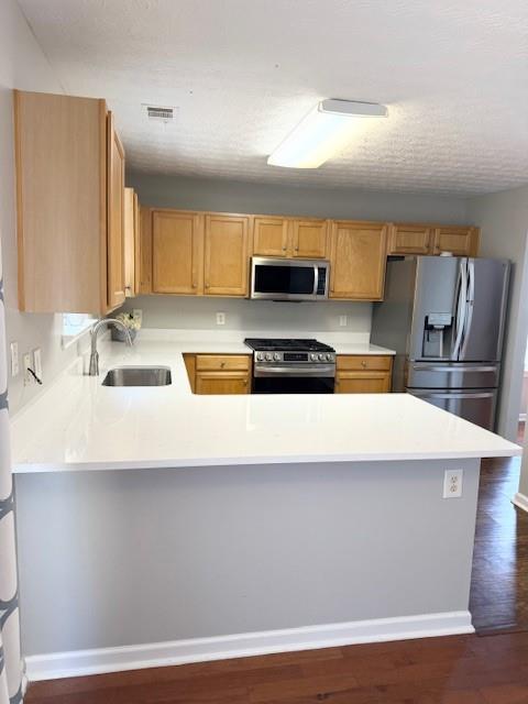 411 Sugar Maple Court Canton, GA 30114 - Photo 9 of 34 a kitchen with stainless steel appliances a sink a stove a microwave a sink and cabinets