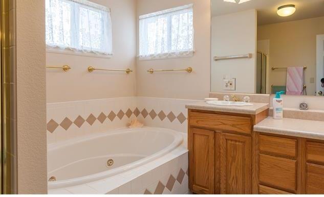 1038 Bowstring Road Monument, CO 80132 - Photo 12 of 25 a bathroom with a sink and a bathtub