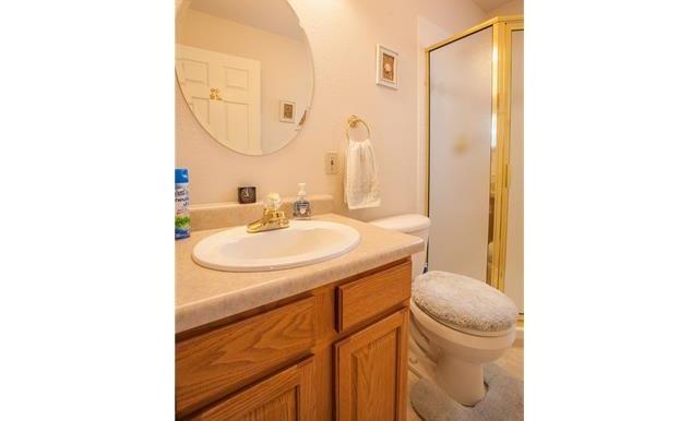 1038 Bowstring Road Monument, CO 80132 - Photo 22 of 25 a bathroom with a sink toilet and mirror