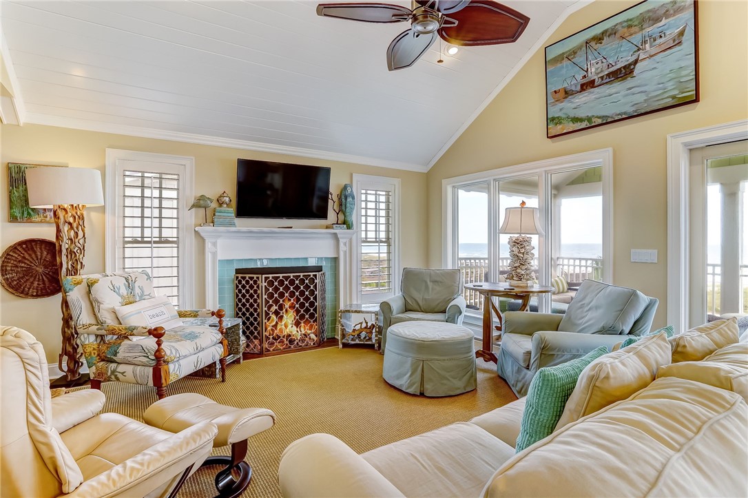 2384 South Fletcher Avenue Fernandina Beach, FL 32034 - Photo 5 of 35 a living room with furniture and a fireplace