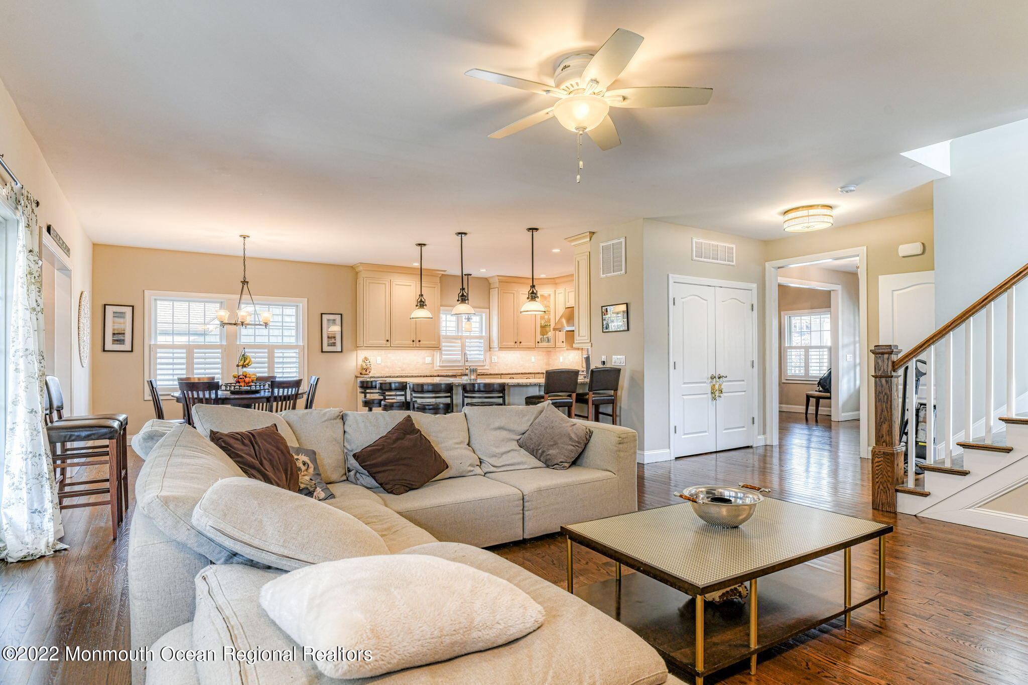 346 South Boulevard Spring Lake, NJ 07762 - Photo 18 of 56 a living room with furniture kitchen view and a chandelier