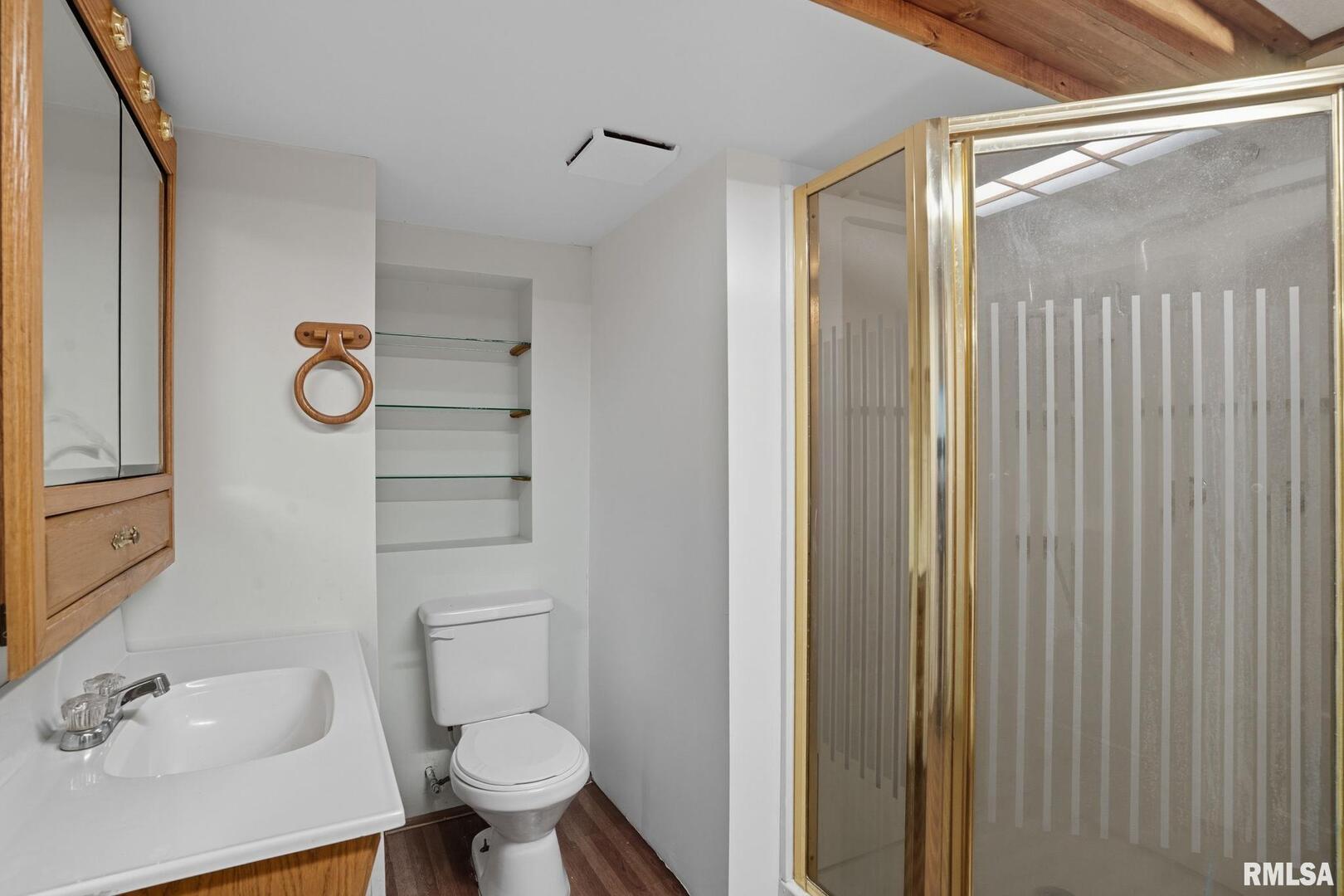 109 North 3rd Street Colona, IL 61241 - Photo 29 of 33 a bathroom with a toilet a sink and mirror