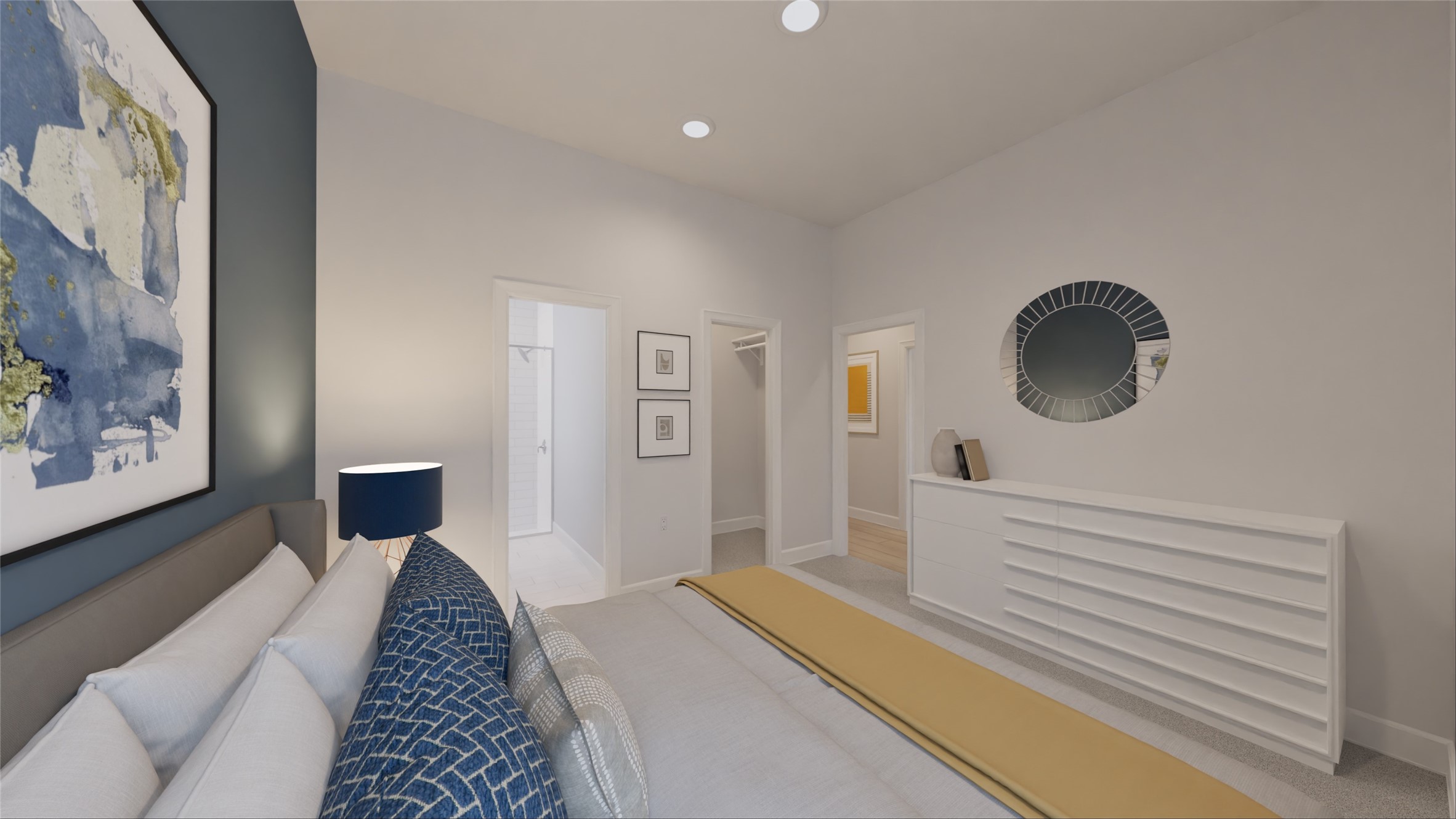 1514 Gentle Wind Court Angleton, TX 77515 - Photo 14 of 27 a bedroom with a bed and a painting on the wall