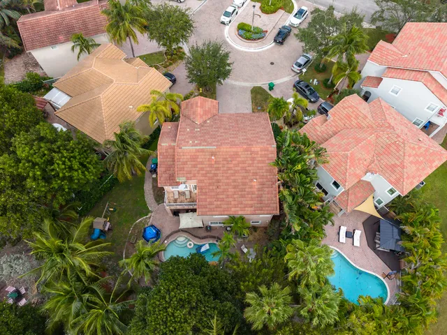 an aerial view of a house