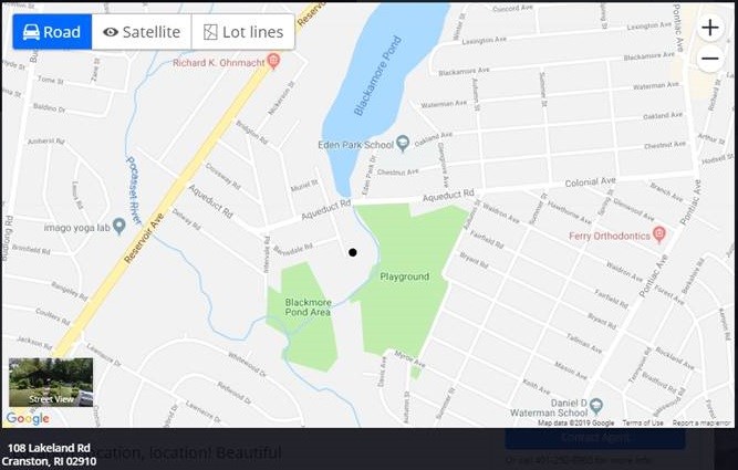 108 Lakeland Road Cranston, RI 02910 - Photo 31 of 31 AREA VIEW (Black dot is the house)