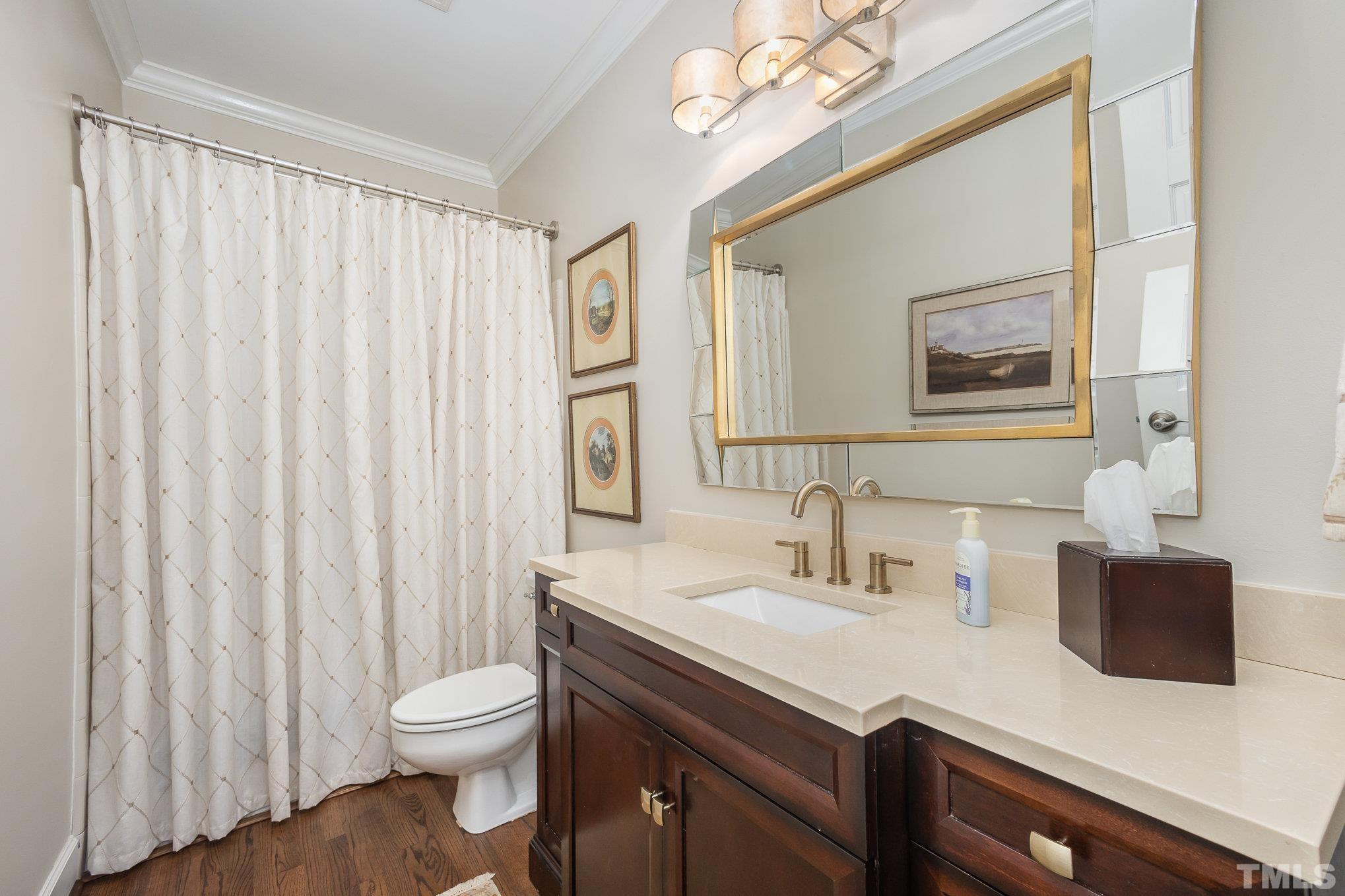 7941 Footman Way Raleigh, NC 27615 - Photo 26 of 41 a bathroom with a sink a toilet and a mirror