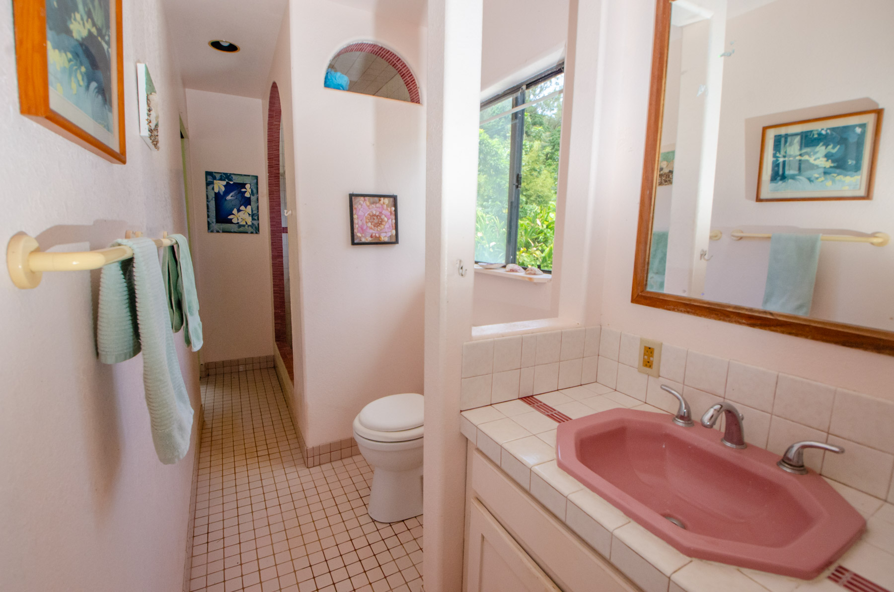 4867 Wainiha Powerhouse Road Hanalei, HI 96714 - Photo 15 of 26 a bathroom with a sink toilet and shower