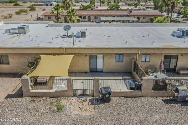 a outdoor living space with furniture