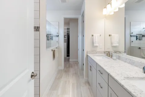 a workspace with furniture and a window