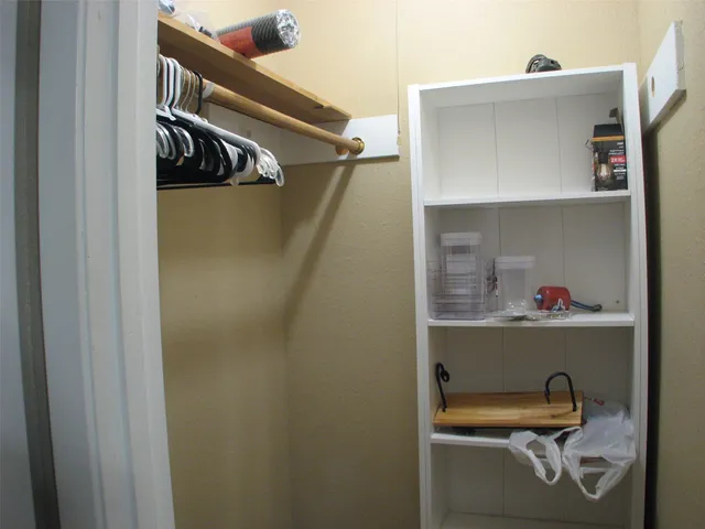 a close view of closet