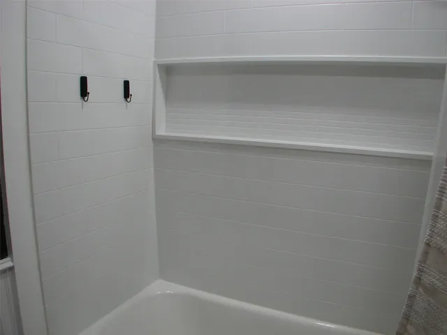 a close up view of a bathtub