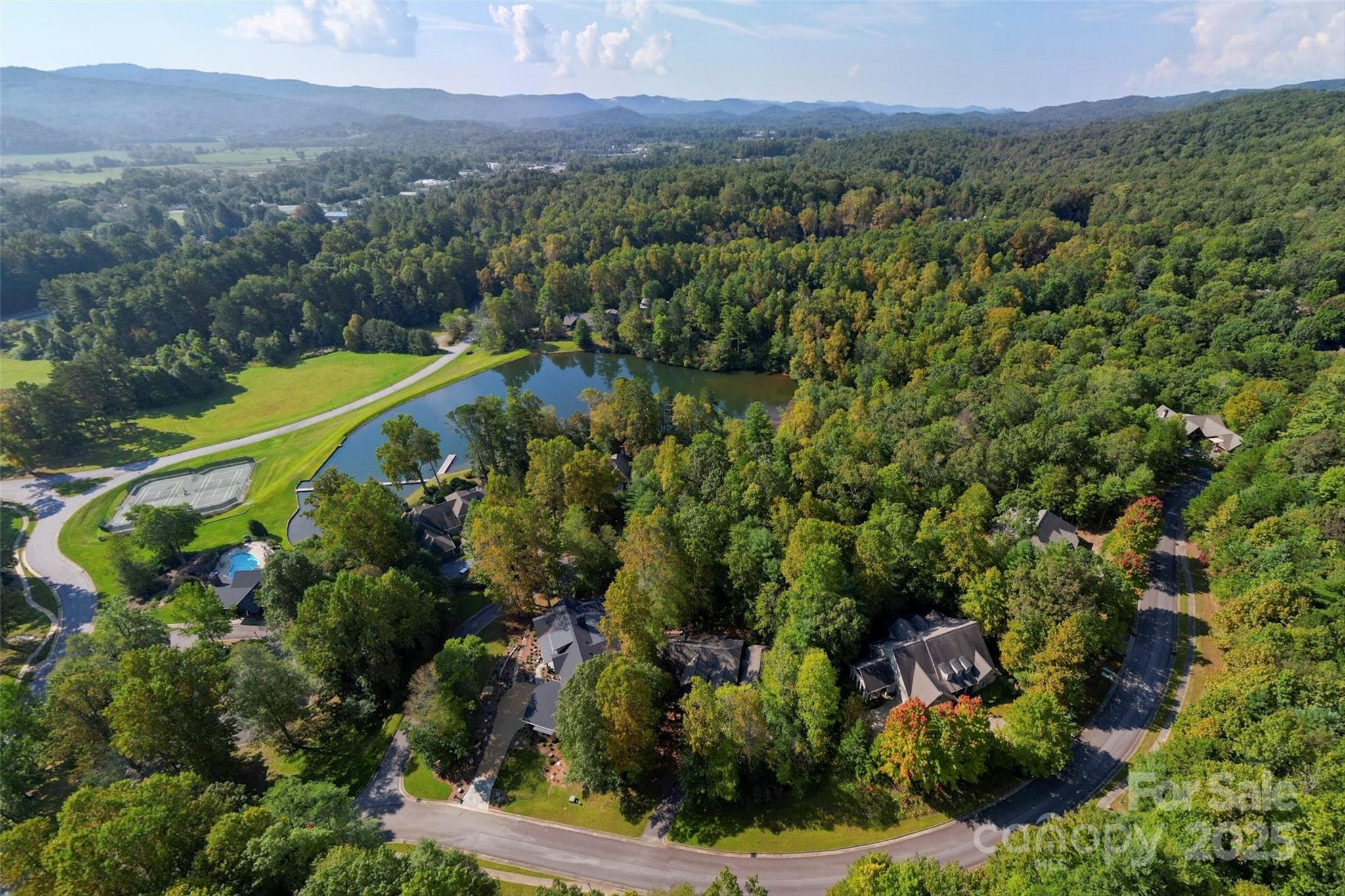L12 R TrailSide Court Brevard, NC 28712 - Photo 4 of 13 an aerial view of a houses with a lush green hillside