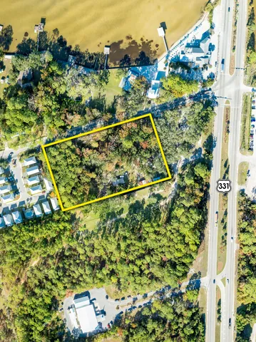 an aerial view of swimming pool