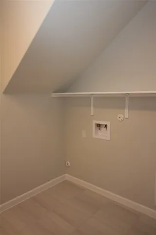 an empty room with a workbench