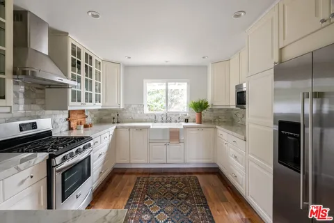 a kitchen with a sink a window and potted plant