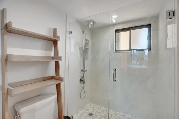 a bathroom with a shower
