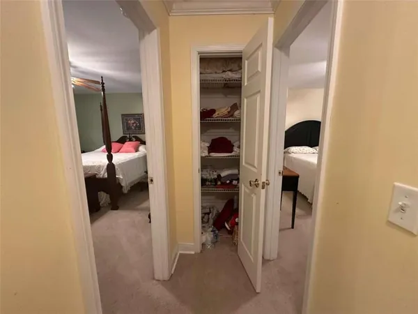 a bed room with a bed and furniture