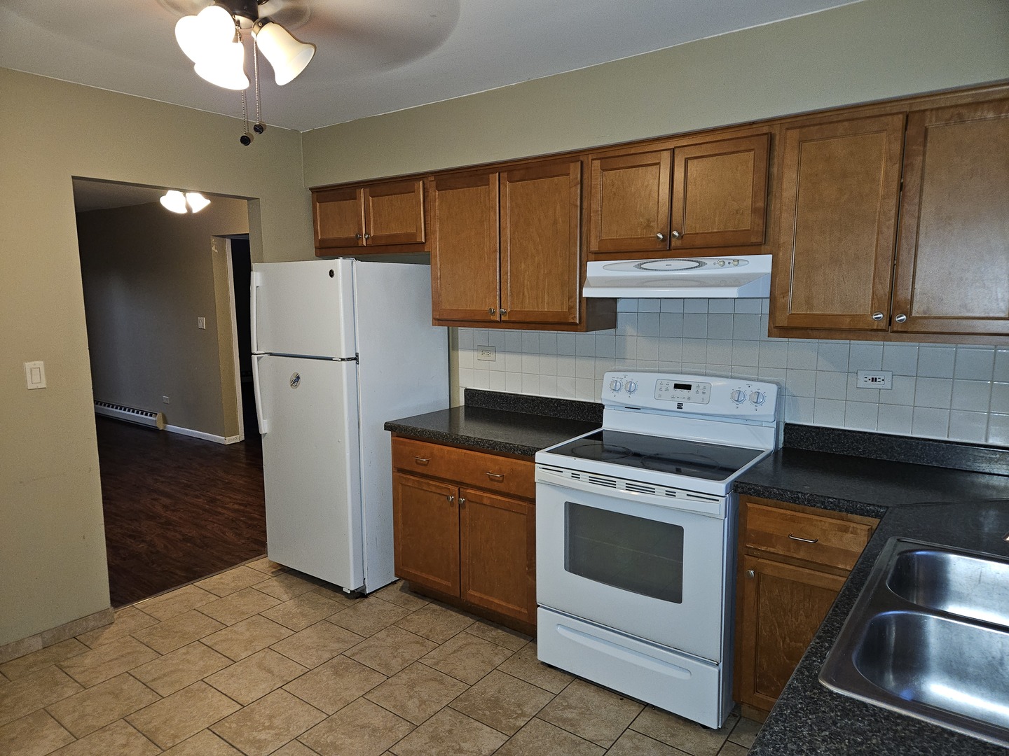 737 Lippert Lane, Unit 2N Glendale Heights, IL 60139 - Photo 5 of 15 a kitchen with a refrigerator sink and cabinets