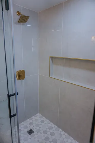 a bathroom with a shower