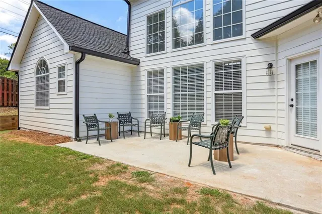a view of a outdoor space with a patio