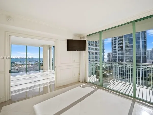 a view of balcony with city view