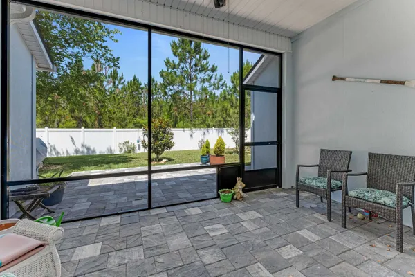 a view of sitting area in back yard