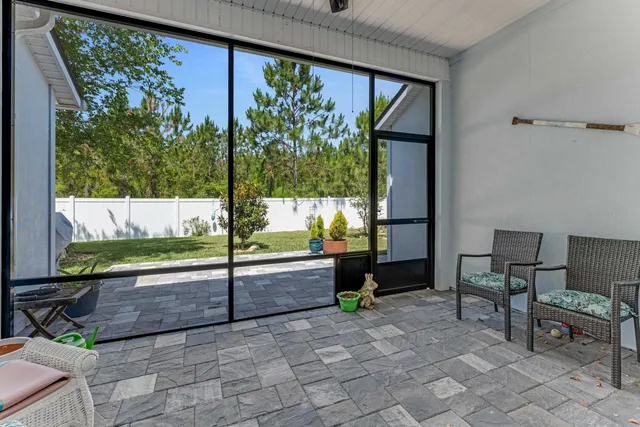 a view of sitting area in back yard
