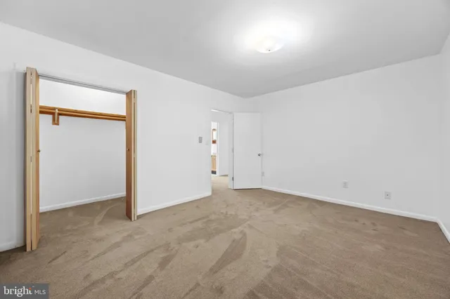 a backyard of a house with large trees and plants