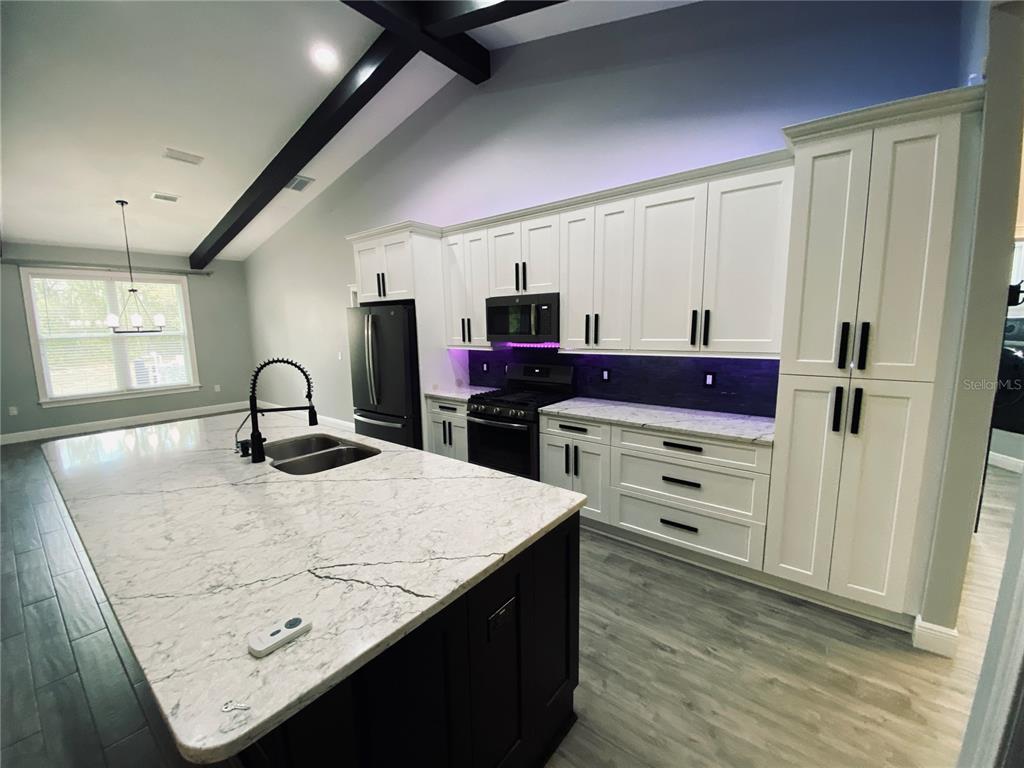 11802 Shadow Run Boulevard Riverview, FL 33569 - Photo 17 of 51 a kitchen with stainless steel appliances kitchen island sink refrigerator and cabinets